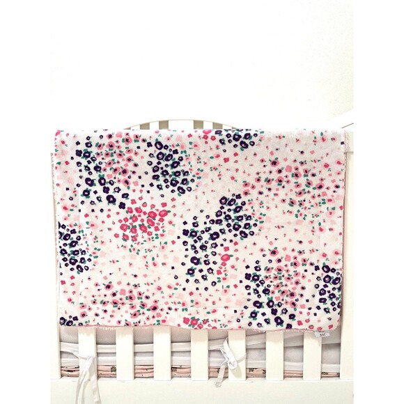 Aspyn Grove Pink Floral Fields with Pink Frosted Tip Infant Minky - Picture 1 of 2